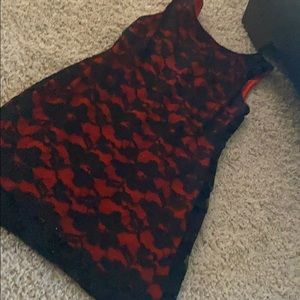 Cute short lace black/red dress